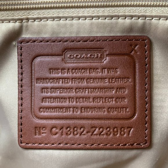 Coach Z Brown Leather Z23987 Medium Flap Shoulder Duffle Bag Pleated Purse Brass - Picture 9 of 13